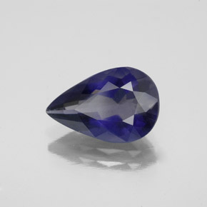 2.22 ct Blue Iolite Stone, Natural Iolite in Pear Facet Shape for Sale