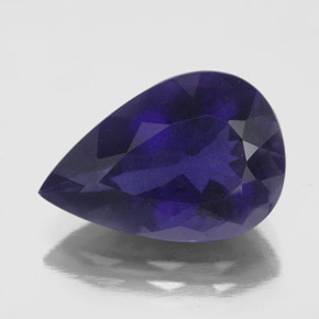 6.13 ct Blue Iolite Gemstone, Iolite Gem in Pear Facet Shape for Sale.