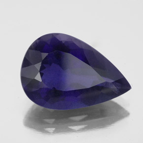 6.13 ct Blue Iolite Stone, Natural Iolite in Pear Facet Shape for Sale