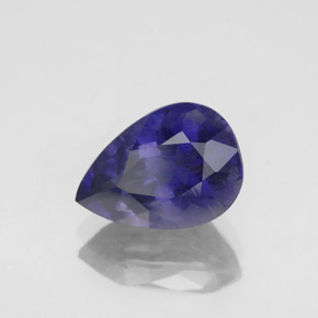 1.88 ct Blue Iolite Stone, Natural Iolite in Pear Facet Shape for Sale