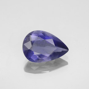 1.43 ct Blue Iolite Stone, Natural Iolite in Pear Facet Shape for Sale