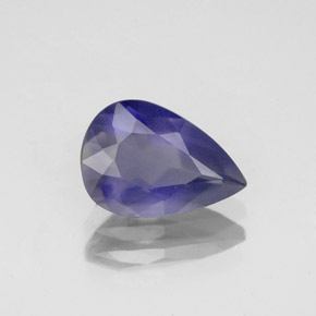 1.37 ct Blue Iolite Stone, Natural Iolite in Pear Facet Shape for Sale