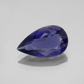 2.32 ct Blue Iolite Gemstone, Iolite Gem in Pear Facet Shape for Sale.