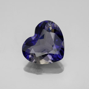 2.46 ct Blue Iolite Gemstone, Iolite Gem in Heart Facet Shape for Sale.