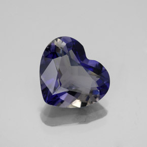 2.46 ct Blue Iolite Stone, Natural Iolite in Heart Facet Shape for Sale