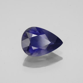 1.43 ct Blue Iolite Stone, Natural Iolite in Pear Facet Shape for Sale