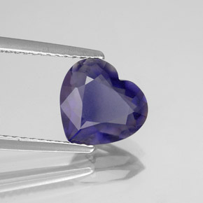 1.74 ct Blue Iolite Stone, Natural Iolite in Heart Facet Shape for Sale