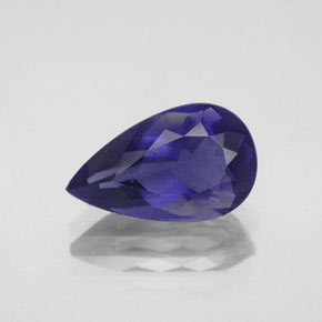 2.91 ct Blue Iolite Gemstone, Iolite Gem in Pear Facet Shape for Sale.