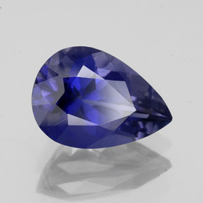 1.47 ct Blue Iolite Stone, Natural Iolite in Pear Facet Shape for Sale