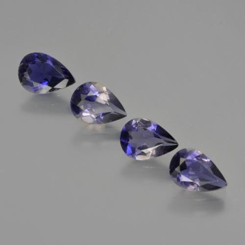 Deep Blue Iolite Gem - 0.6ct Pear Facet (ID: 412669)
