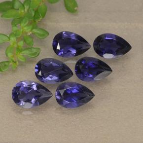 Темно-синий Иолит Камень - 0.4ct Фасетная Груша (ID: 493203)