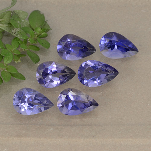 Deep Purple Iolite Gem - 0.4ct Pear Facet (ID: 493296)