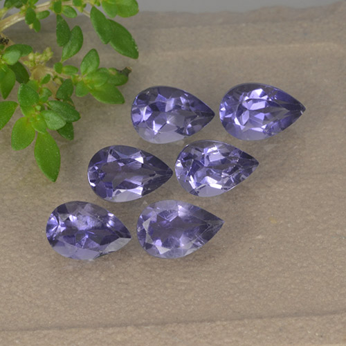 Medium Violet Iolite Gem - 0.4ct Pear Facet (ID: 493407)