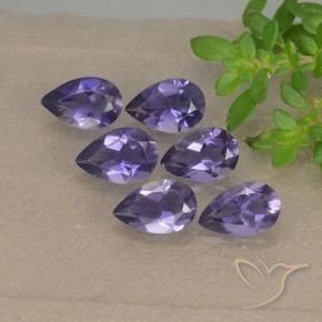 1.65 ctw Violet Iolite Stones, Natural Iolite in Pear Facet Shape for Sale