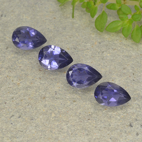 Темно-пурпурный Иолит Камень - 0.3ct Фасетная Груша (ID: 498011)