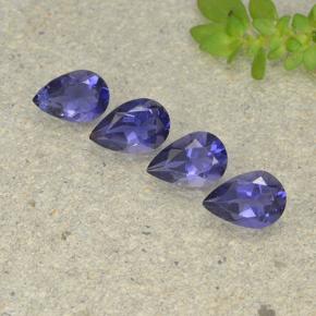 Púrpura oscuro Iolita Gema - 0.4ct Corte en forma de pera (ID: 498019)