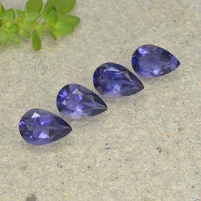 1.39 ctw Violet Iolite Stones, Natural Iolite in Pear Facet Shape for Sale