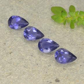 Dark Bluish Purple Iolite Gem - 0.3ct Pear Facet (ID: 498021)