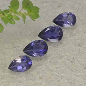 1.31 ctw Violet Iolite Stones, Natural Iolite in Pear Facet Shape for Sale