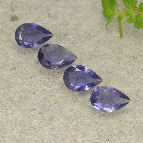 Deep Purple Iolite Gem - 0.3ct Pear Facet (ID: 498028)