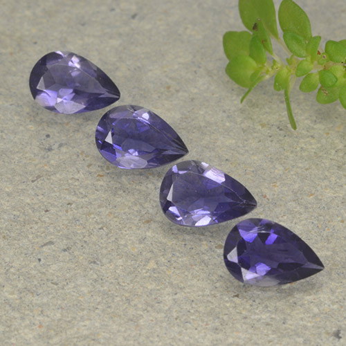 Deep Purple Iolite Gem - 0.3ct Pear Facet (ID: 498031)