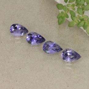 1.23 ctw Violet Iolite Stones, Natural Iolite in Pear Facet Shape for Sale