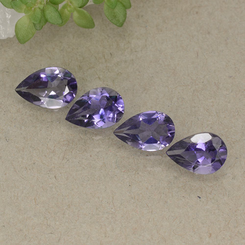 Dark Violet Iolite Gem - 0.3ct Pear Facet (ID: 498076)
