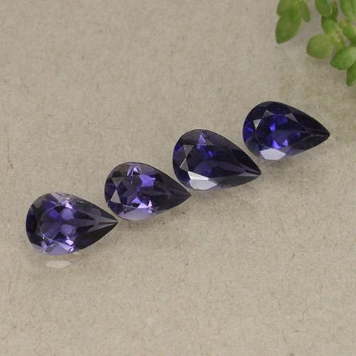 1.34 ctw Violet Iolite Stones, Natural Iolite in Pear Facet Shape for Sale