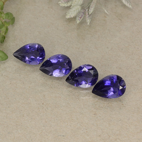 Eggplant Violet Иолит Камень - 0.4ct Фасетная Груша (ID: 498086)