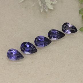 1.74 ctw Violet Iolite Stones, Natural Iolite in Pear Facet Shape for Sale