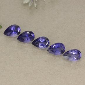 Violeta oscuro Iolita Gema - 0.4ct Corte en forma de pera (ID: 498089)