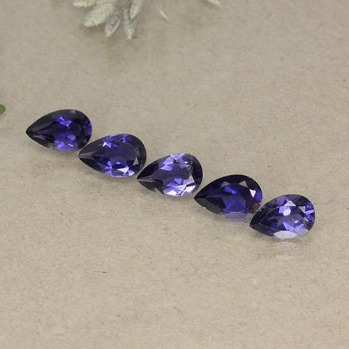 Eggplant Violet Iolite Gem - 0.3ct Pear Facet (ID: 498090)