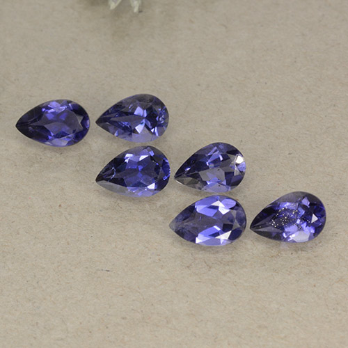 tiefviolett Iolith Edelstein - 0.3ct Birnen Schliff (ID: 498091)