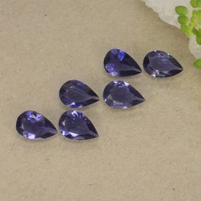 1.60 ctw Violet Iolite Stones, Natural Iolite in Pear Facet Shape for Sale