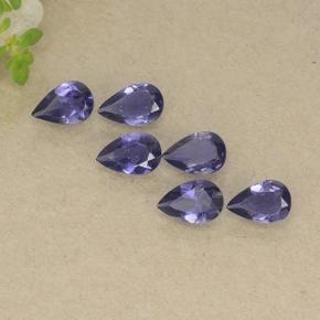 Eggplant Violet Iolite Gem - 0.3ct Pear Facet (ID: 498170)