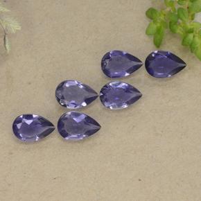 1.68 ctw Violet Iolite Stones, Natural Iolite in Pear Facet Shape for Sale