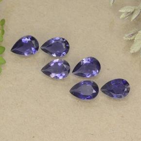 Темно-фиолетовый Иолит Камень - 0.3ct Фасетная Груша (ID: 498174)