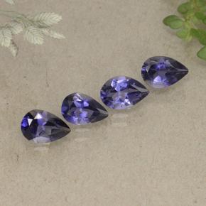 1.43 ctw Violet Iolite Stones, Natural Iolite in Pear Facet Shape for Sale