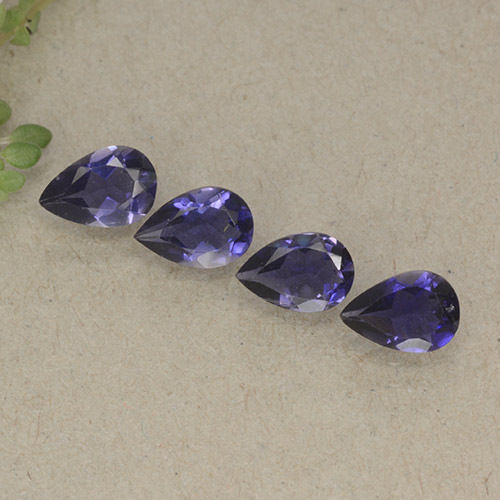 Dark Violet Iolite Gem - 0.3ct Pear Facet (ID: 498184)