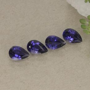 1.41 ctw Violet Iolite Stones, Natural Iolite in Pear Facet Shape for Sale