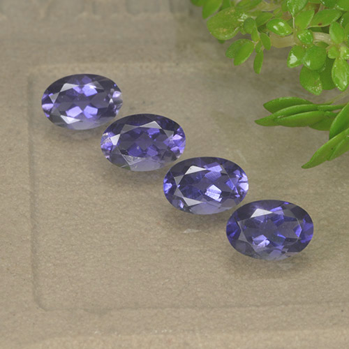 Dark Bluish Purple Иолит Камень - 0.4ct Фасетный Овал (ID: 499118)