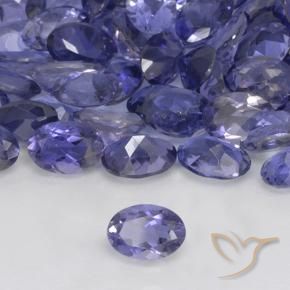 5.02 ctw Blue Iolite Stones, Natural Iolite in Oval Facet Shape for Sale