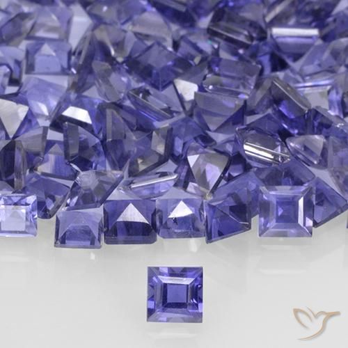 Iolita de corte cuadrado de 0,53 ct, 3 x 3 mm de Madagascar, Photo A