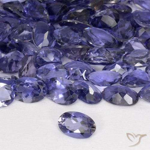 0.37 ct Violet Iolite Stone, Natural Iolite in Oval Facet Shape for Sale
