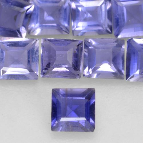 Intense Violet Blue Iolite Gem - 0.1ct Square Facet (ID: 534914)