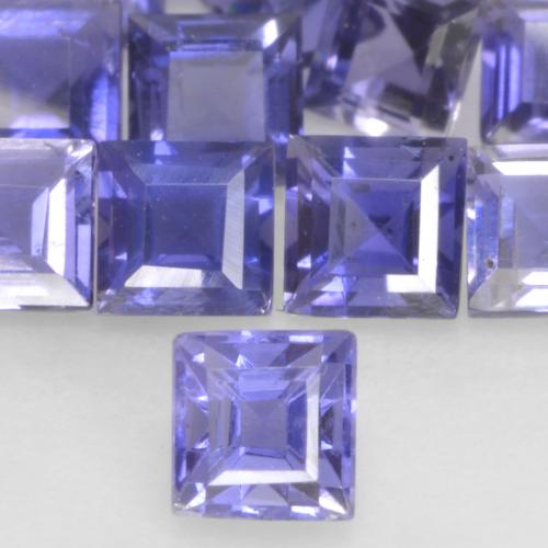 0.15 ct Blue Iolite Gemstone, Iolite Gem in Square Facet Shape for Sale.