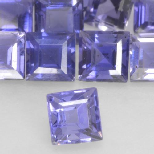 0.15 ct Blue Iolite Stone, Natural Iolite in Square Facet Shape for Sale