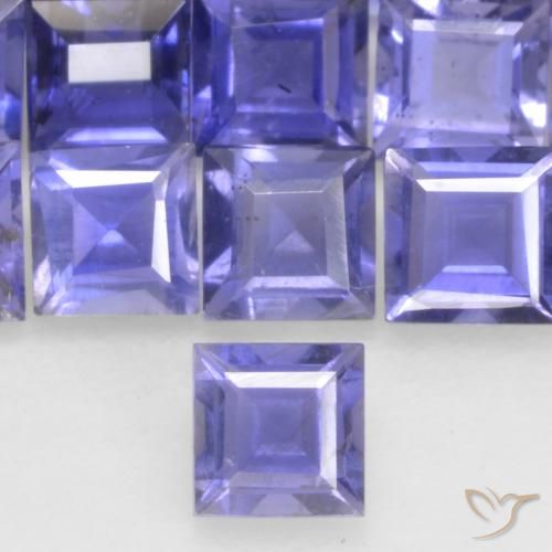 0.17 ct Square Cut Iolite, 3.1 x 3 mm From Madagascar, Photo A
