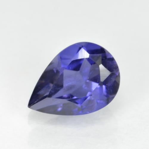 0.59 ct Blue Iolite Gemstone, Iolite Gem in Pear Facet Shape for Sale.