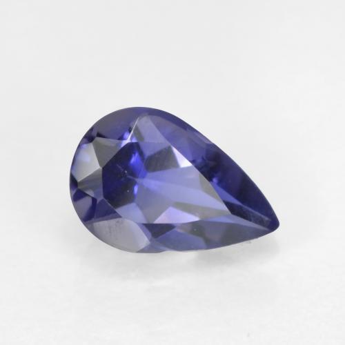 Midnight Blue Iolite Gem - 0.4ct Pear Facet (ID: 573820)